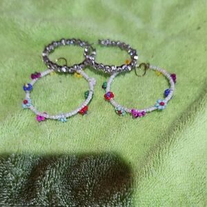 Multicolor Beaded Hoop Earrings